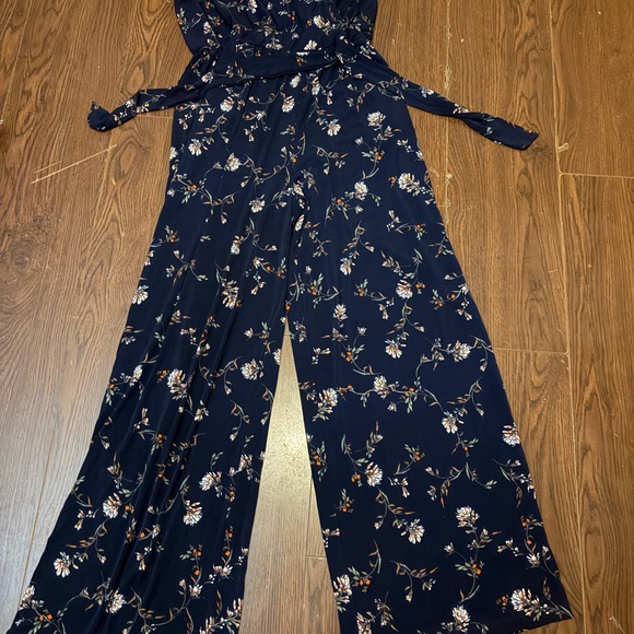 Kaileigh Pants - Kaileigh Navy Floral Jumpsuit